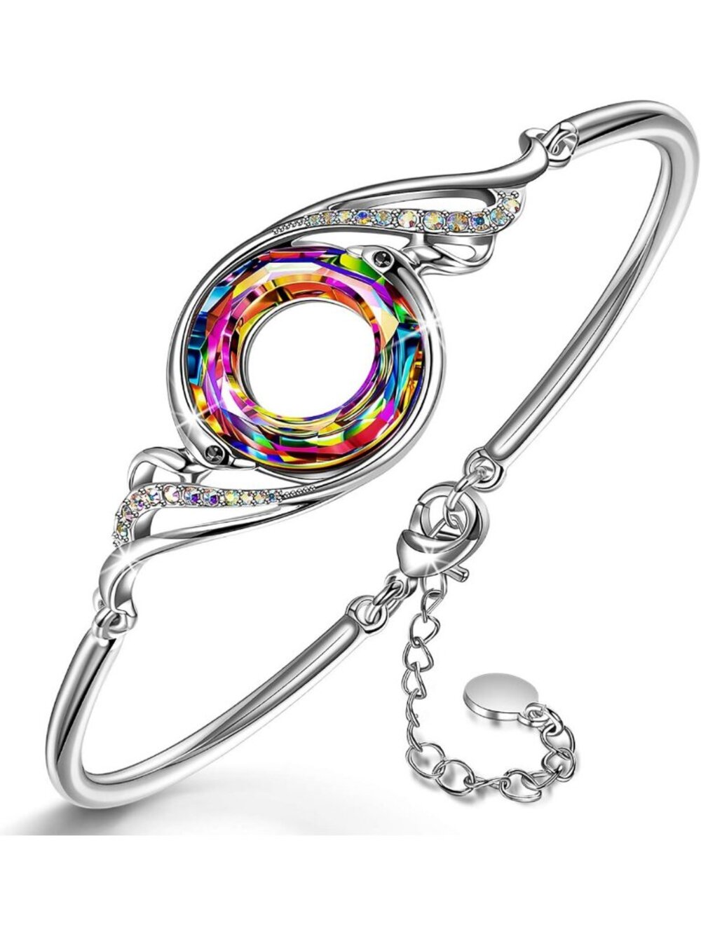 Adjustable Phoenix Bangle Bracelet for Women - Rise From the Ashes Jewelry